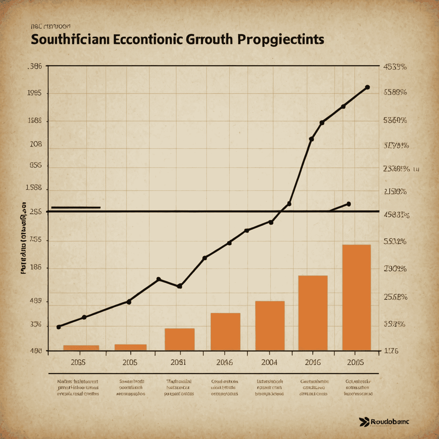 Line graph showing South African economic growth projections