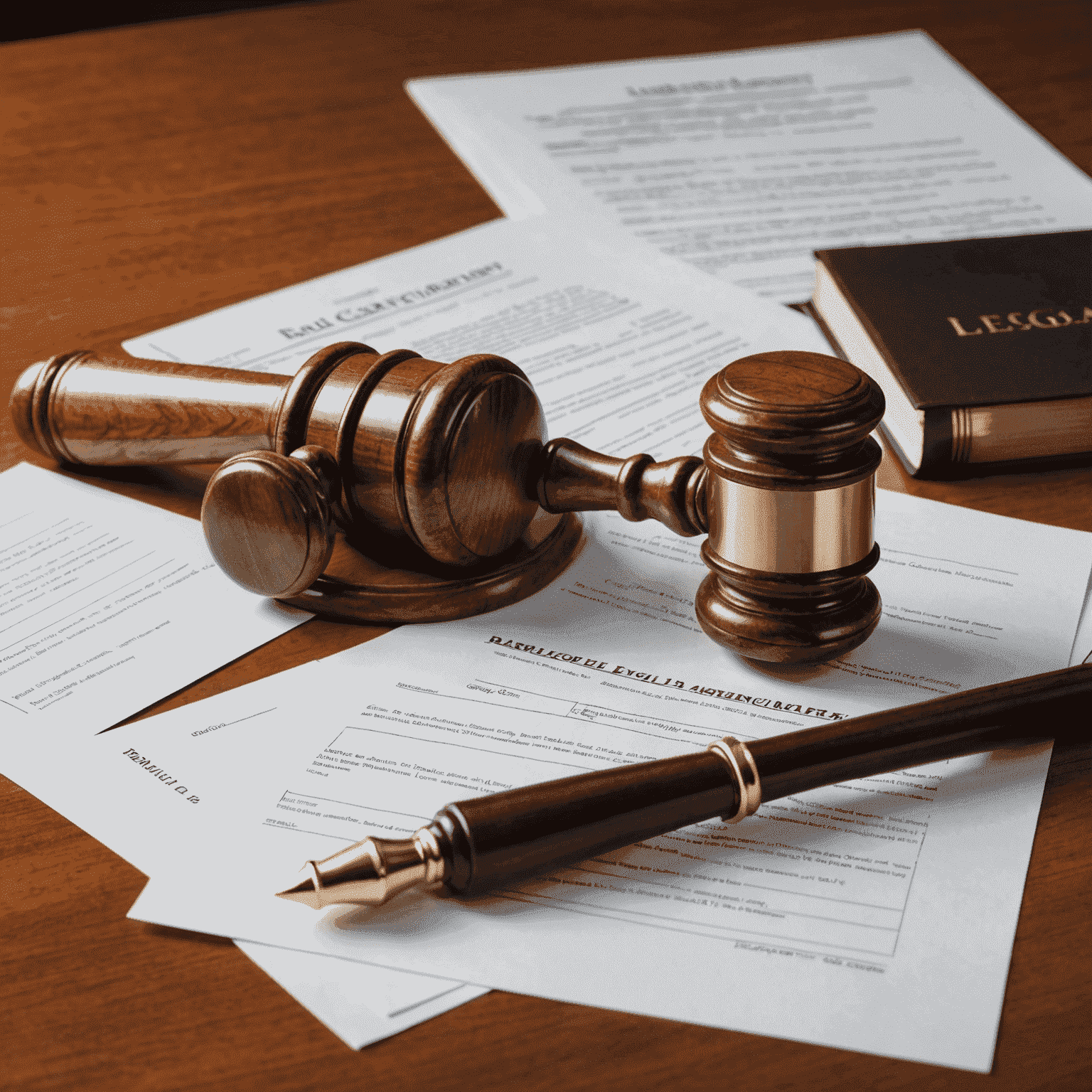 A gavel on top of a stack of legal documents